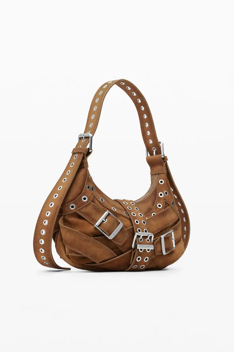 Borsa in pelle con fibbie di medie dimensioni MATERIAL FINISHES miniatura 2