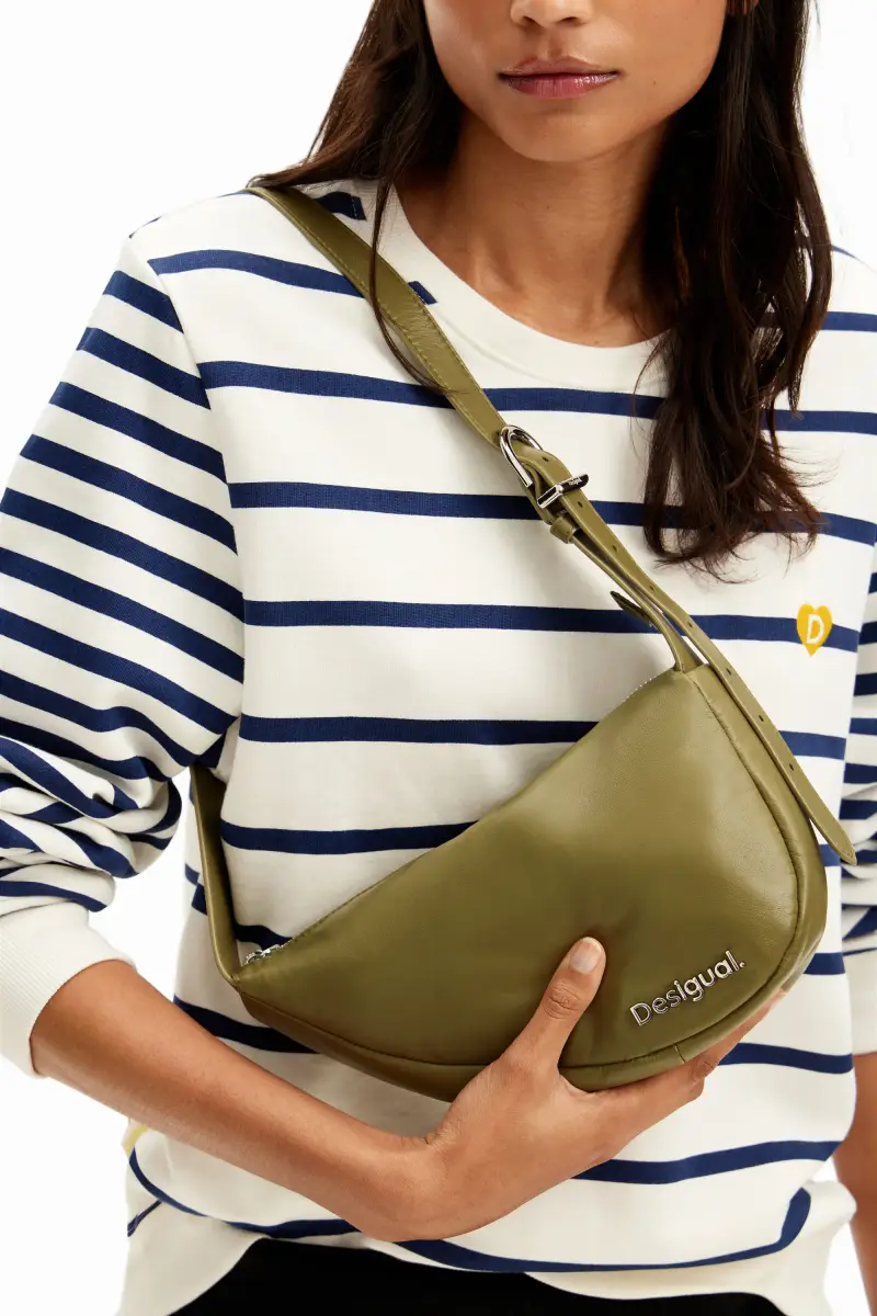 Borsa M ovale pelle GREEN miniatura 2