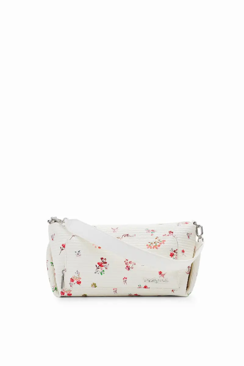 Borsa M texture fiori WHITE