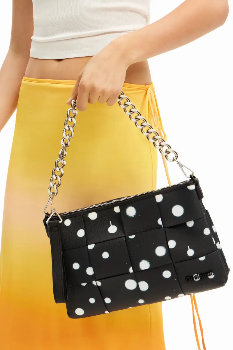 Borsa M tracolla intrecciata BLACK miniatura 2