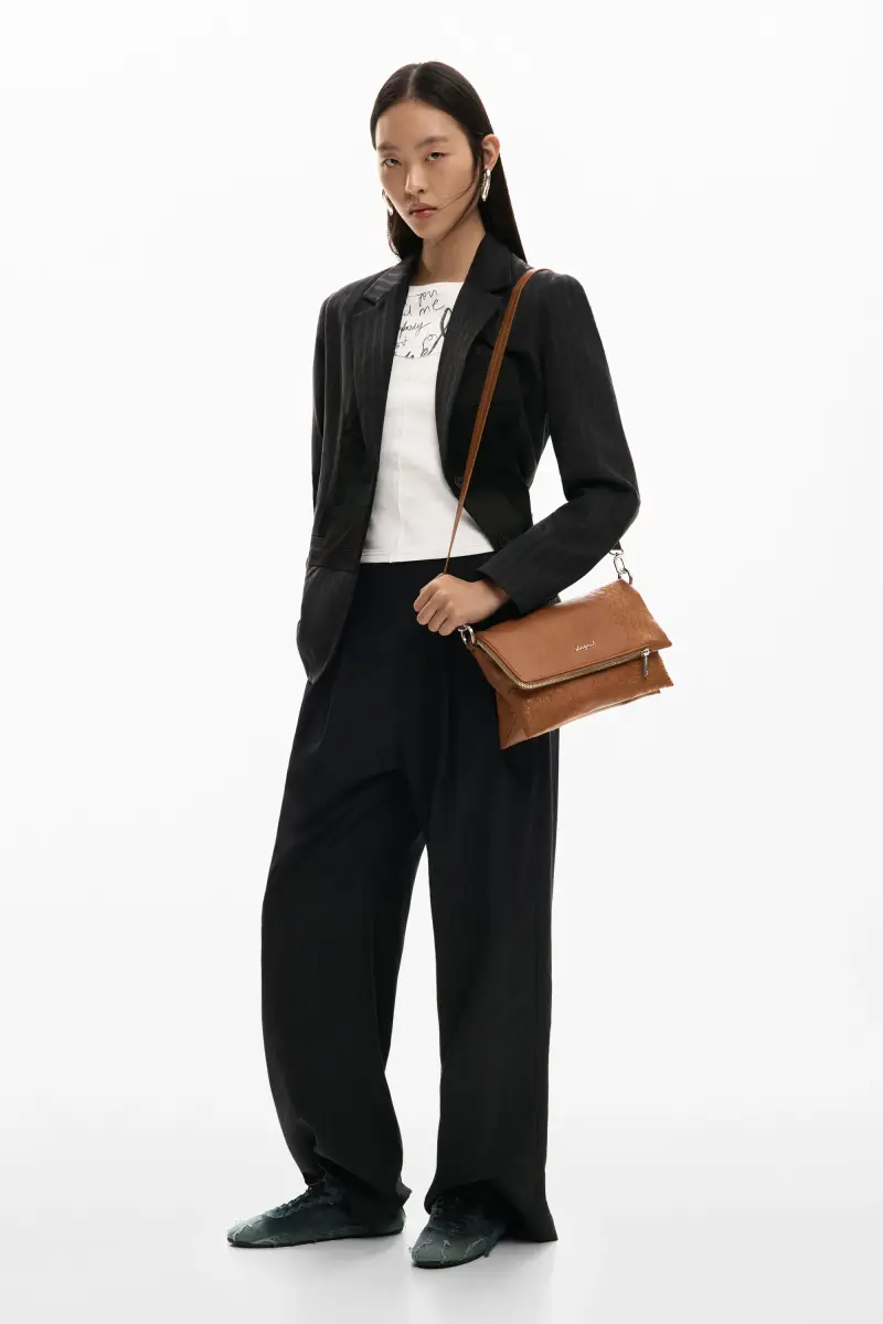 Borsa media con charm logo BROWN miniatura 2