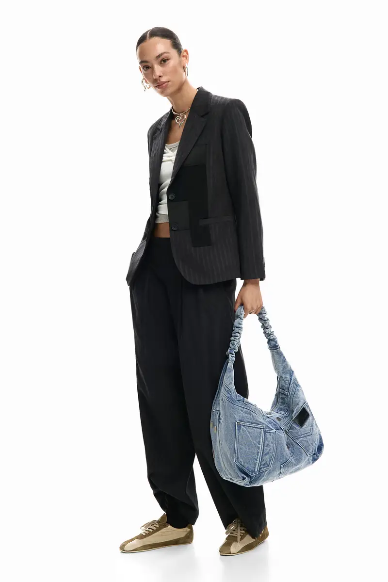 Borsa media in denim BLUE miniatura 2