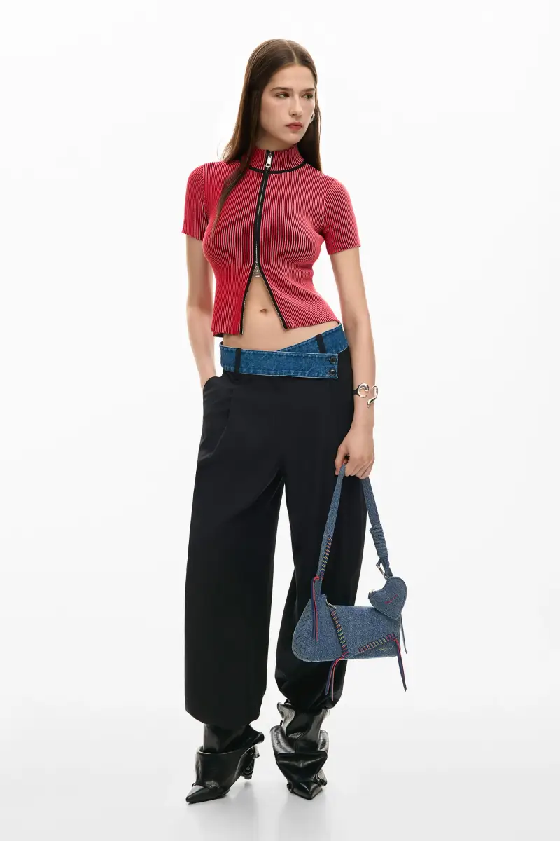 Desigual Borsa media in denim con cuore blu miniatura 2