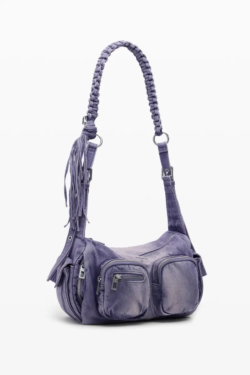 Borsa media in denim con tasche RED miniatura 2