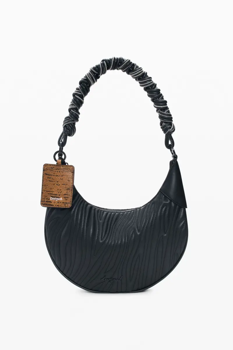 Borsa media ovale con rilievo BLACK