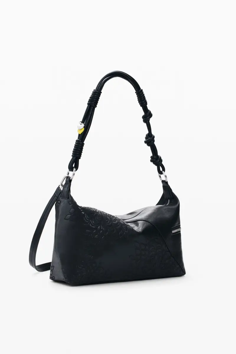 Borsa media ricamata BLACK miniatura 2