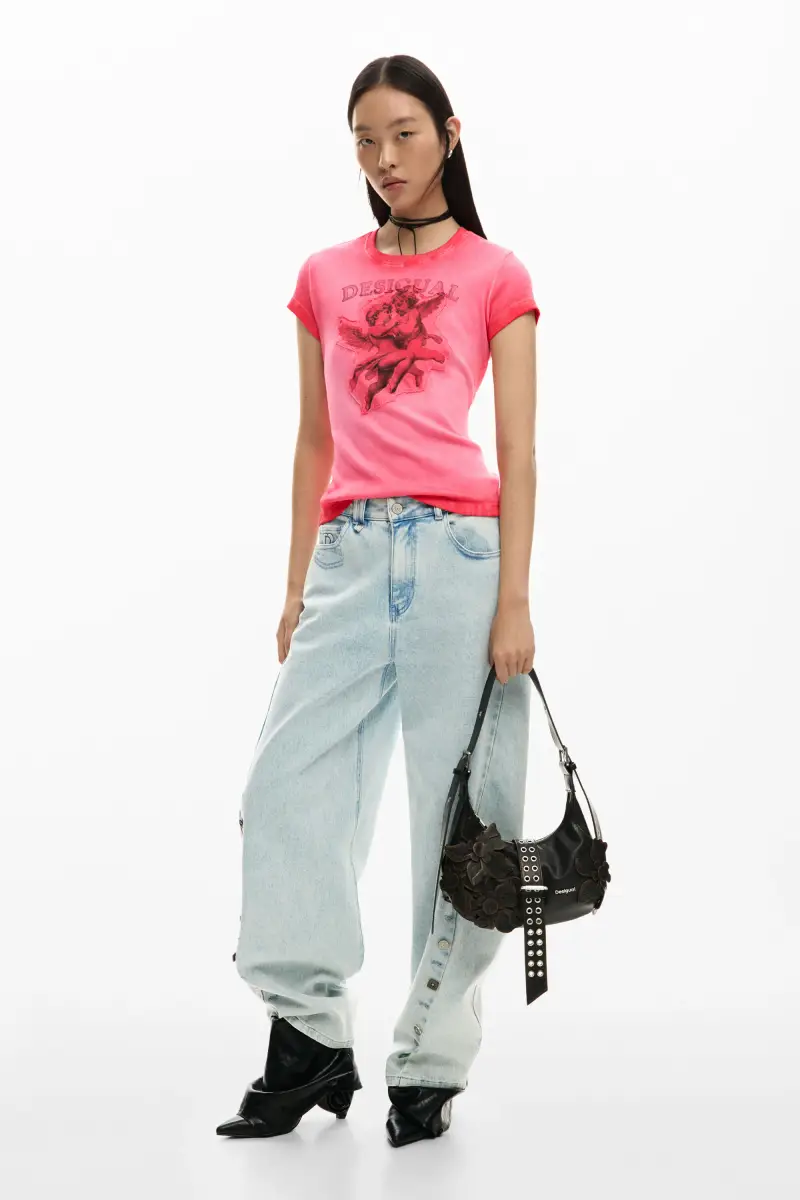 Borsa piccola con applicazioni floreali BROWN miniatura 2