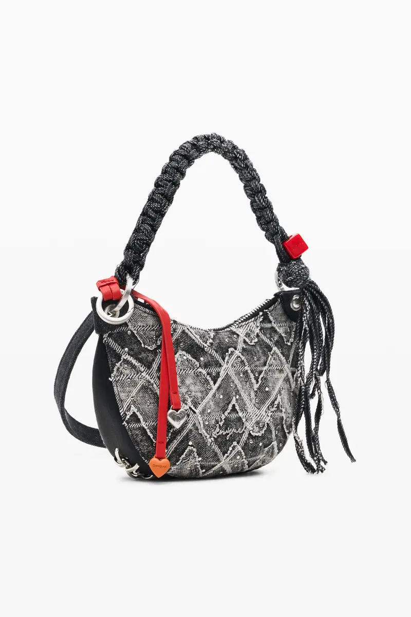 Borsa piccola con borchie e charm BLUE miniatura 2