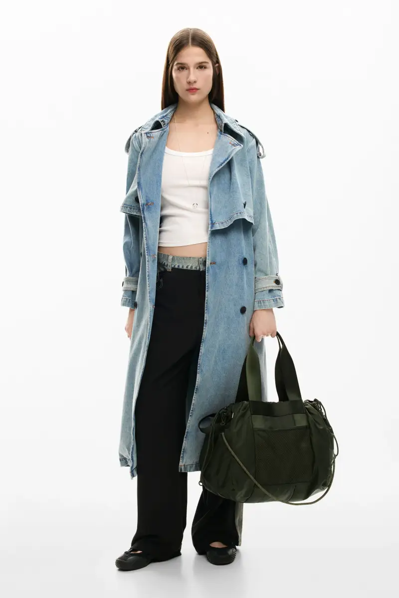 Borsa shopper grande in nylon GREEN miniatura 2