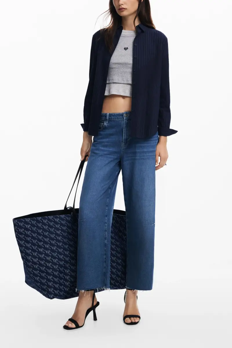 Borsa shopper logo Desigual BLUE miniatura 2