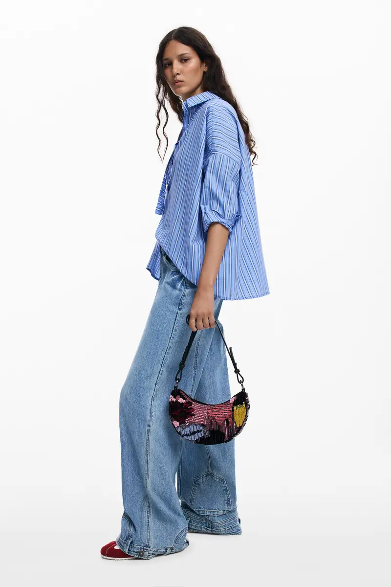 Borsa shopper media con perline MATERIAL FINISHES miniatura 2