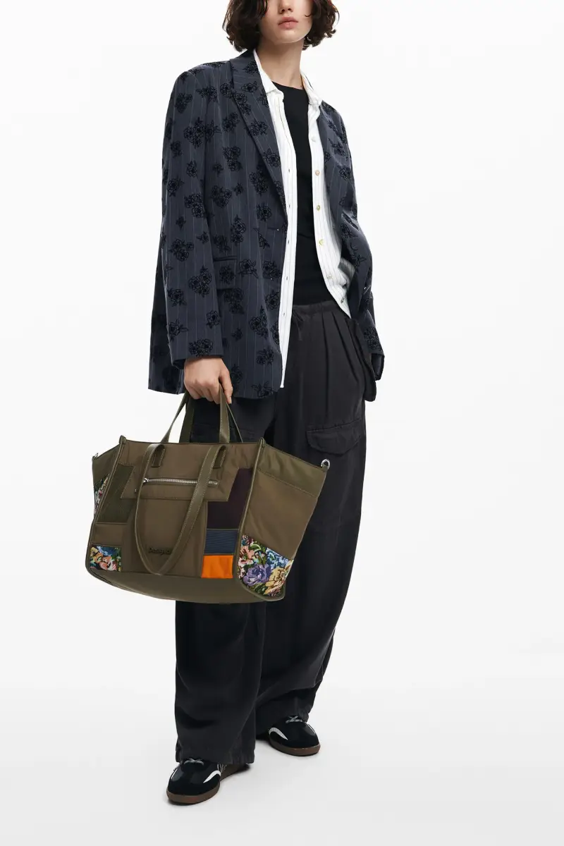 Borsa shopper patch GREEN miniatura 2