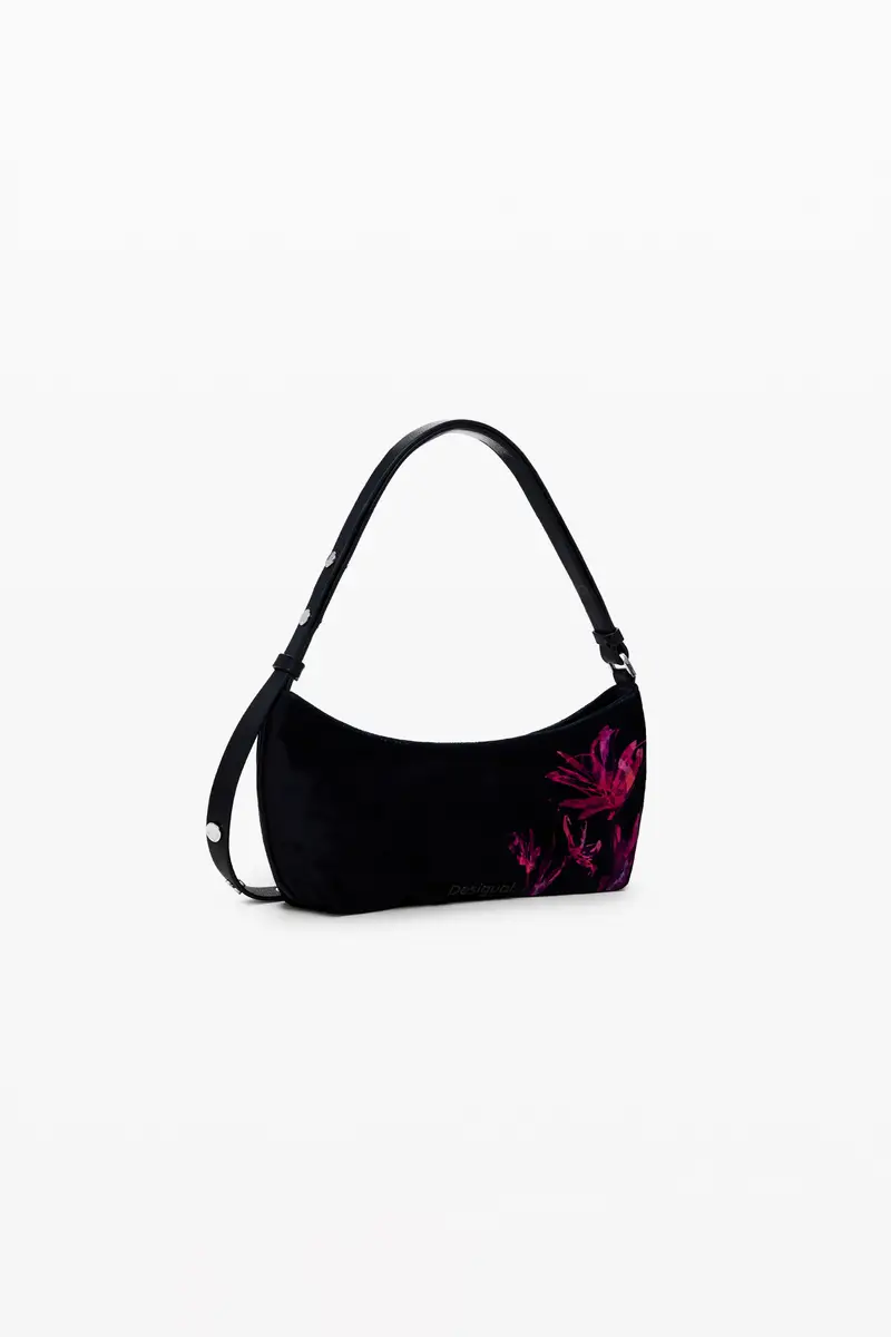 Desigual Borsa piccola a tracolla nera con fiori