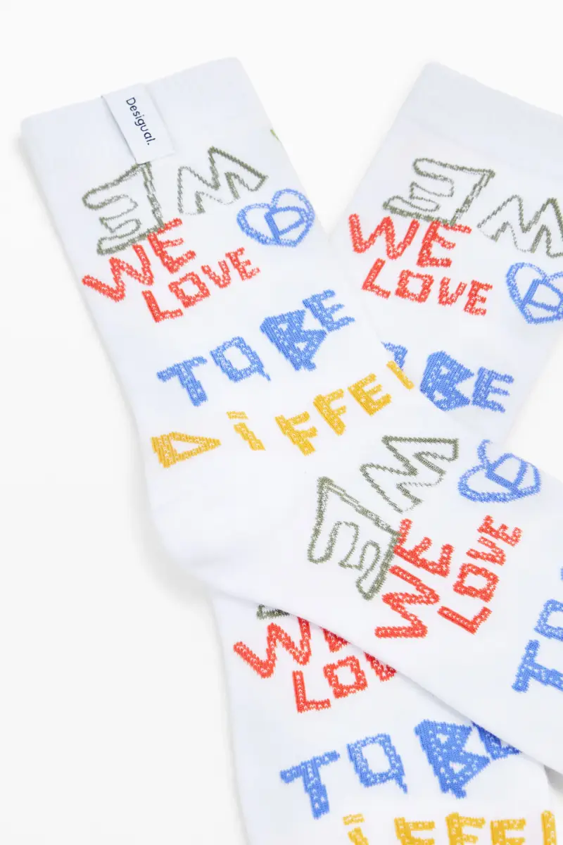 Calzini con lettere colorate WHITE miniatura 2