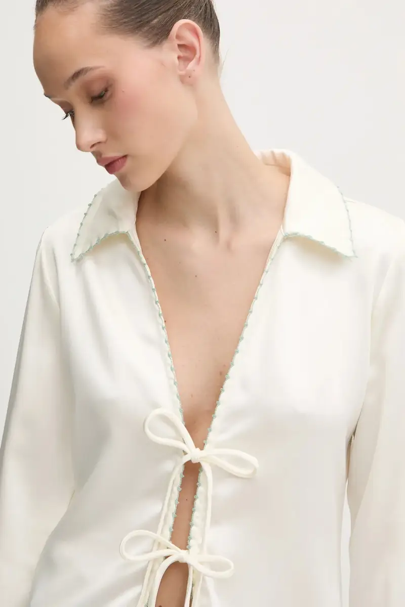 camicetta ERIS donna colore beige 25SWBW08 miniatura 4