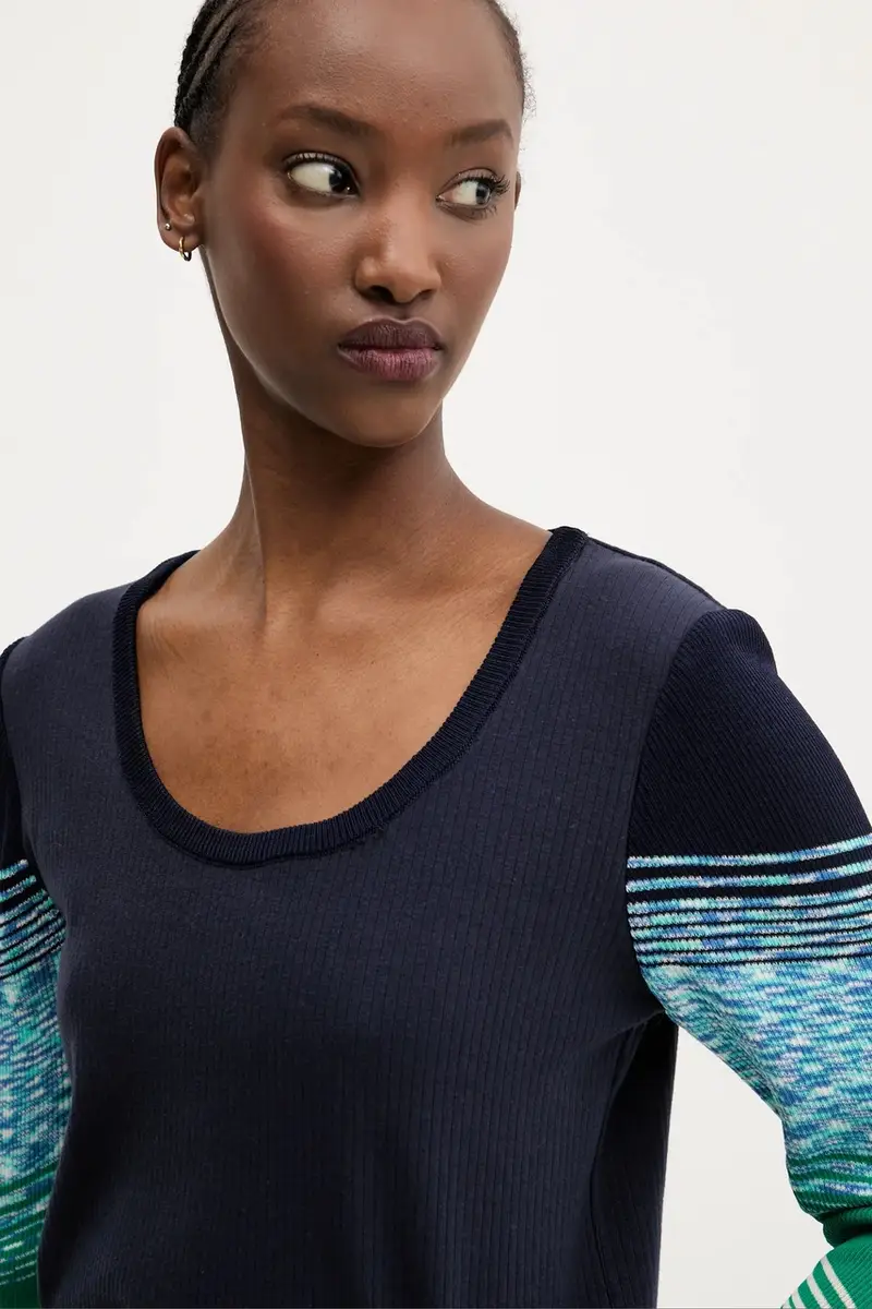 camicia a maniche lunghe CHURCHILL colore blu navy 25SWTK77 miniatura 4