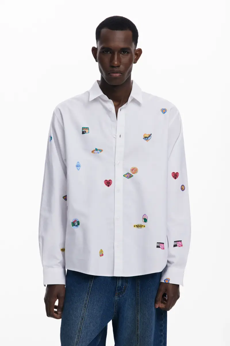 Camicia a maniche lunghe con disegni WHITE