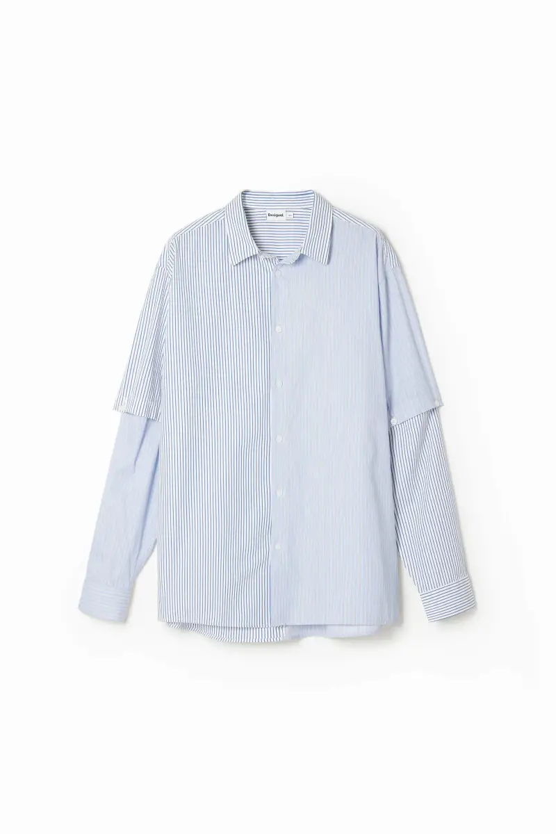 Camicia a maniche lunghe decostruita BLUE