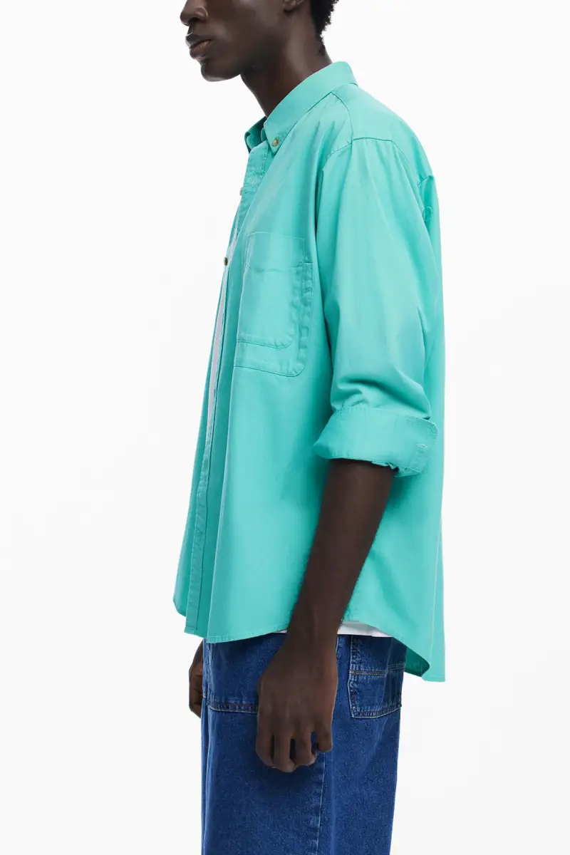 Camicia a maniche lunghe in cotone GREEN miniatura 2