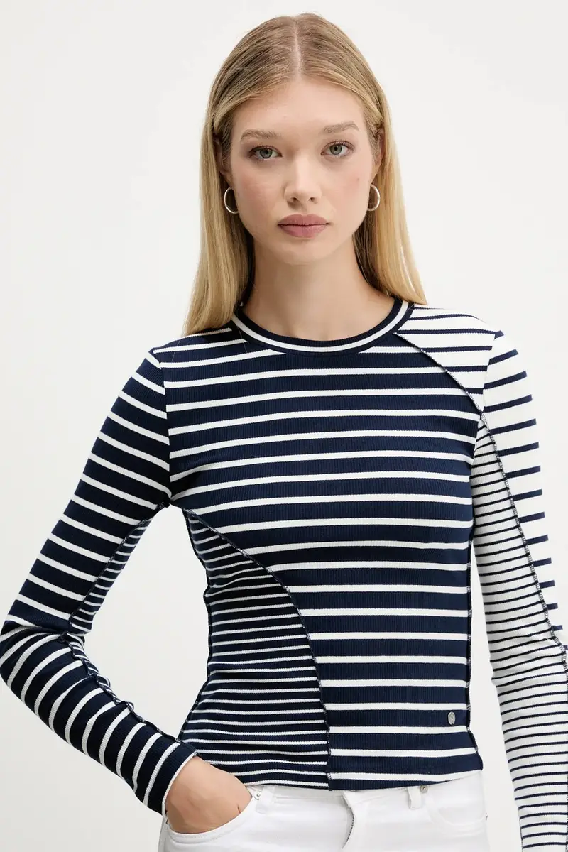 camicia a maniche lunghe PARIS colore blu navy 25WWTK48 miniatura 4