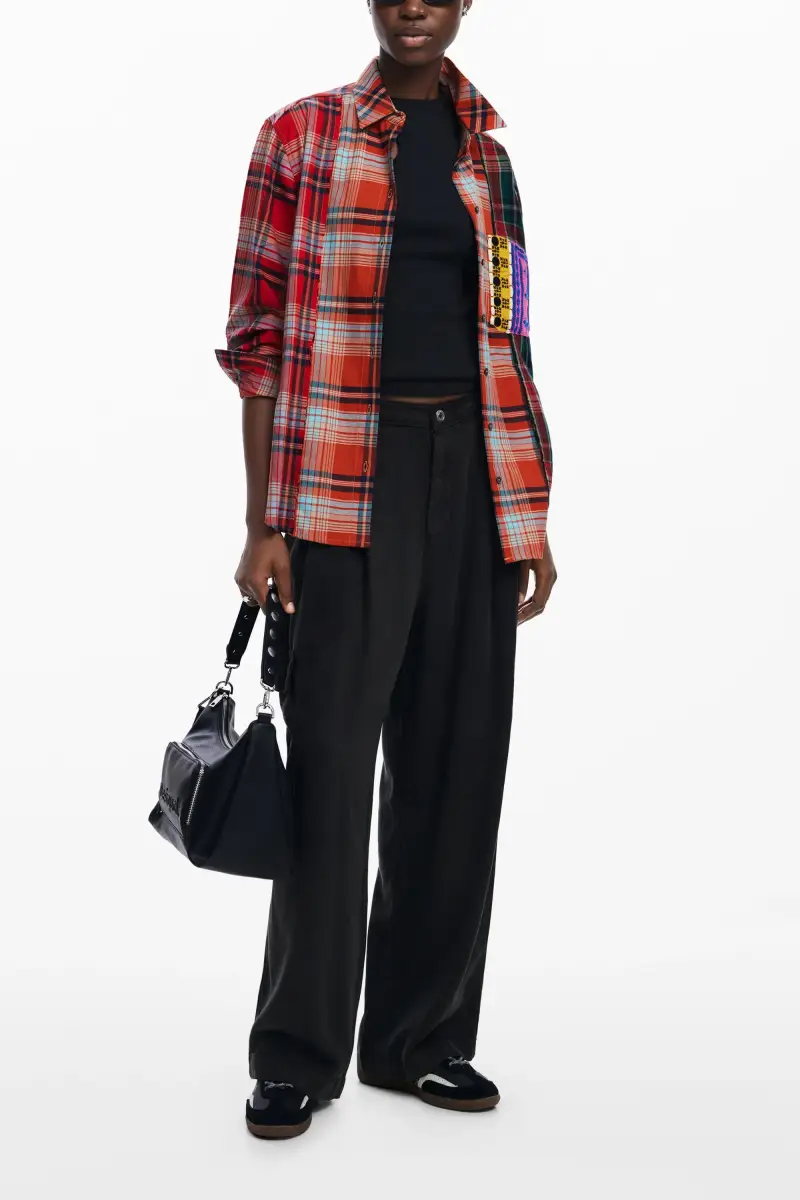 Camicia a quadri patch BROWN miniatura 2