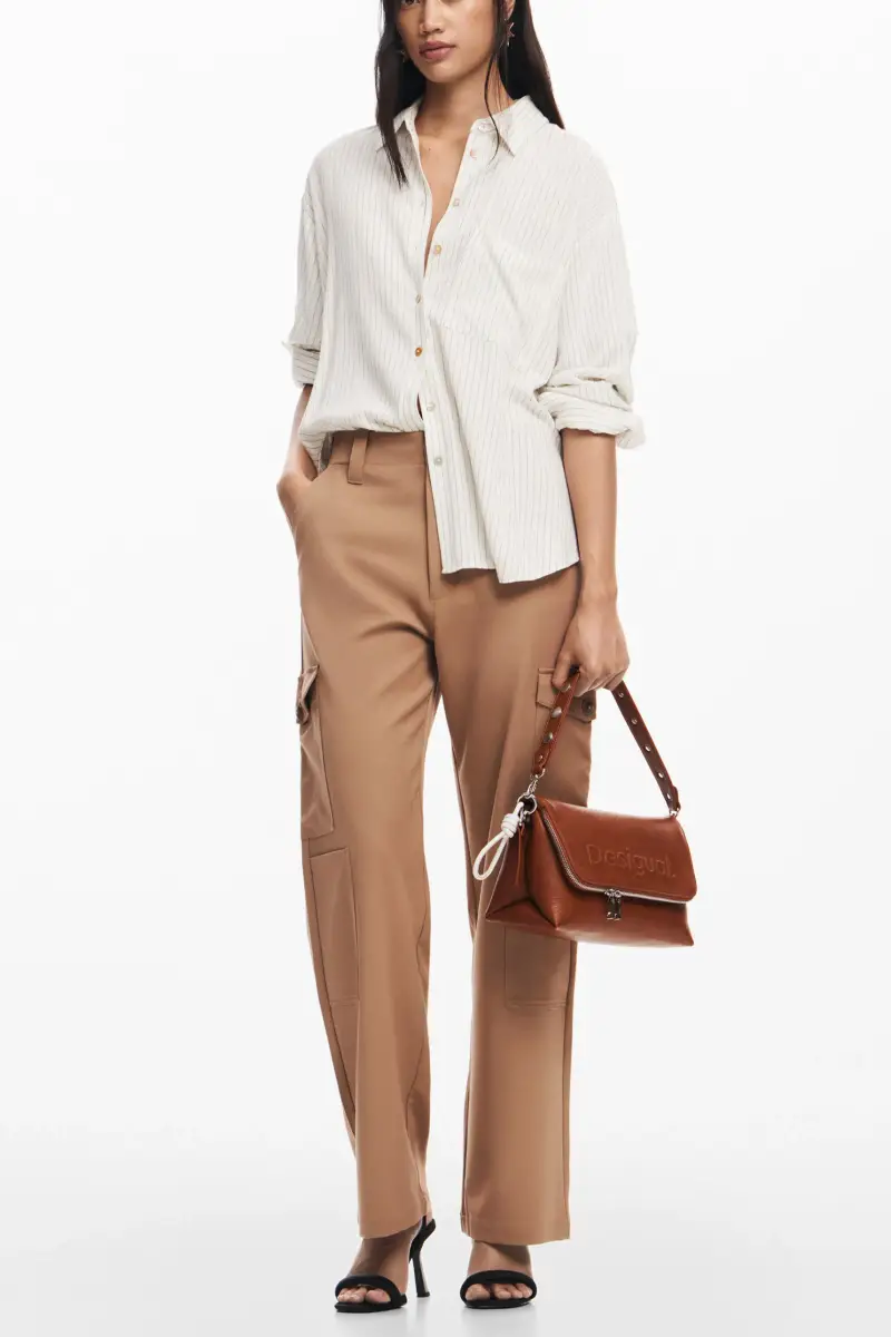 Camicia a righe con stampa WHITE miniatura 2