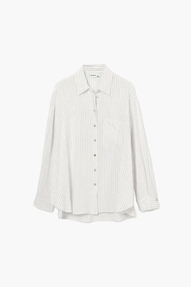 Camicia a righe con stampa WHITE