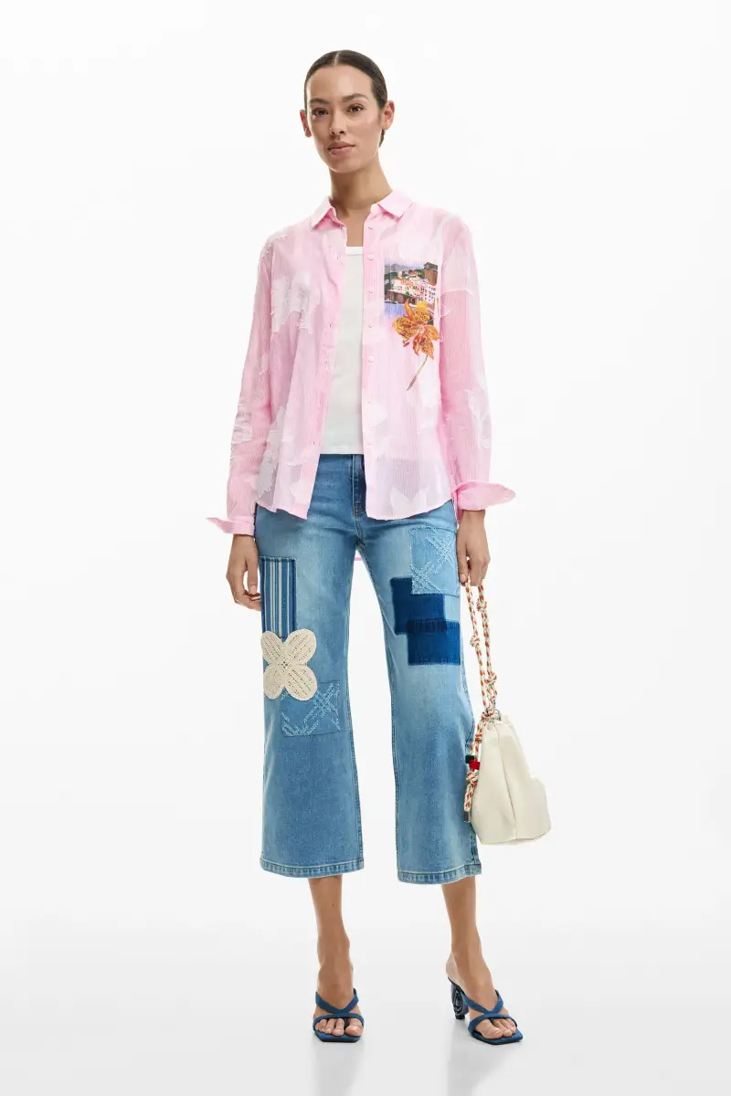 camicia a righe postal RED miniatura 2