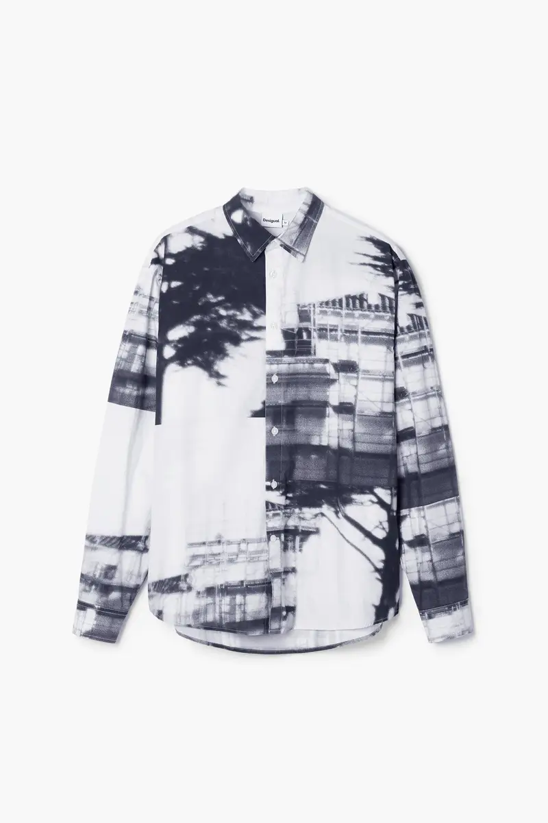 Camicia con stampa urbana BLACK