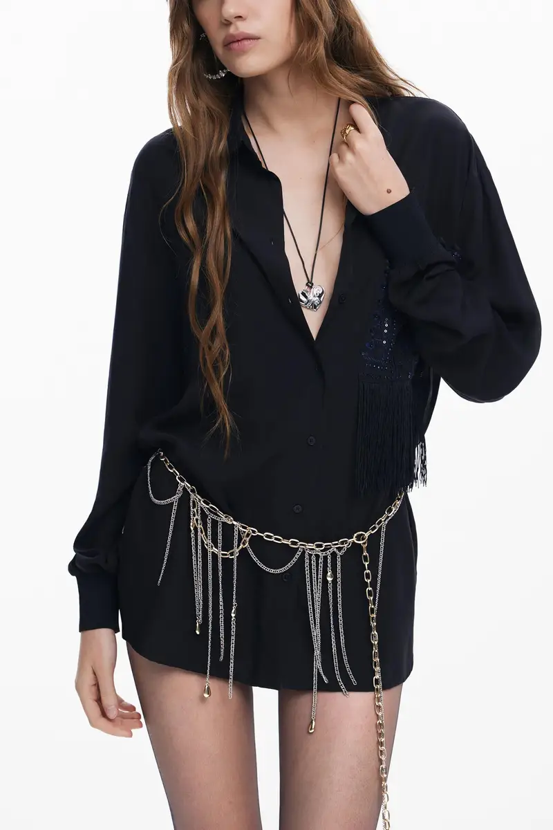 Camicia dettaglio tasca BLACK miniatura 2