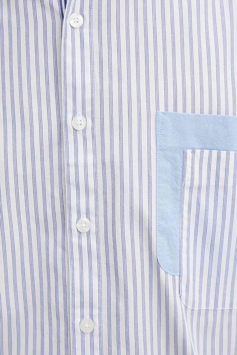 camicia in cotone BANKER uomo colore blu 25SMCW09 miniatura 5