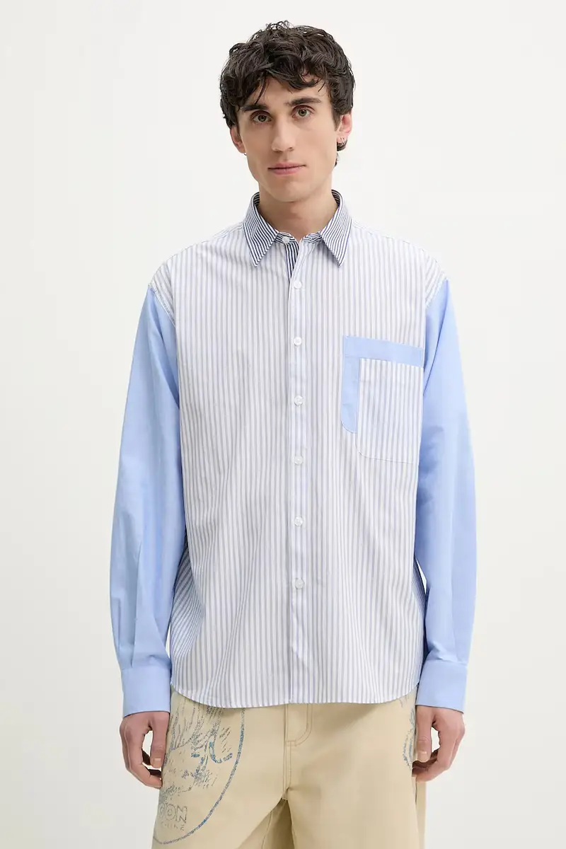 camicia in cotone BANKER uomo colore blu 25SMCW09