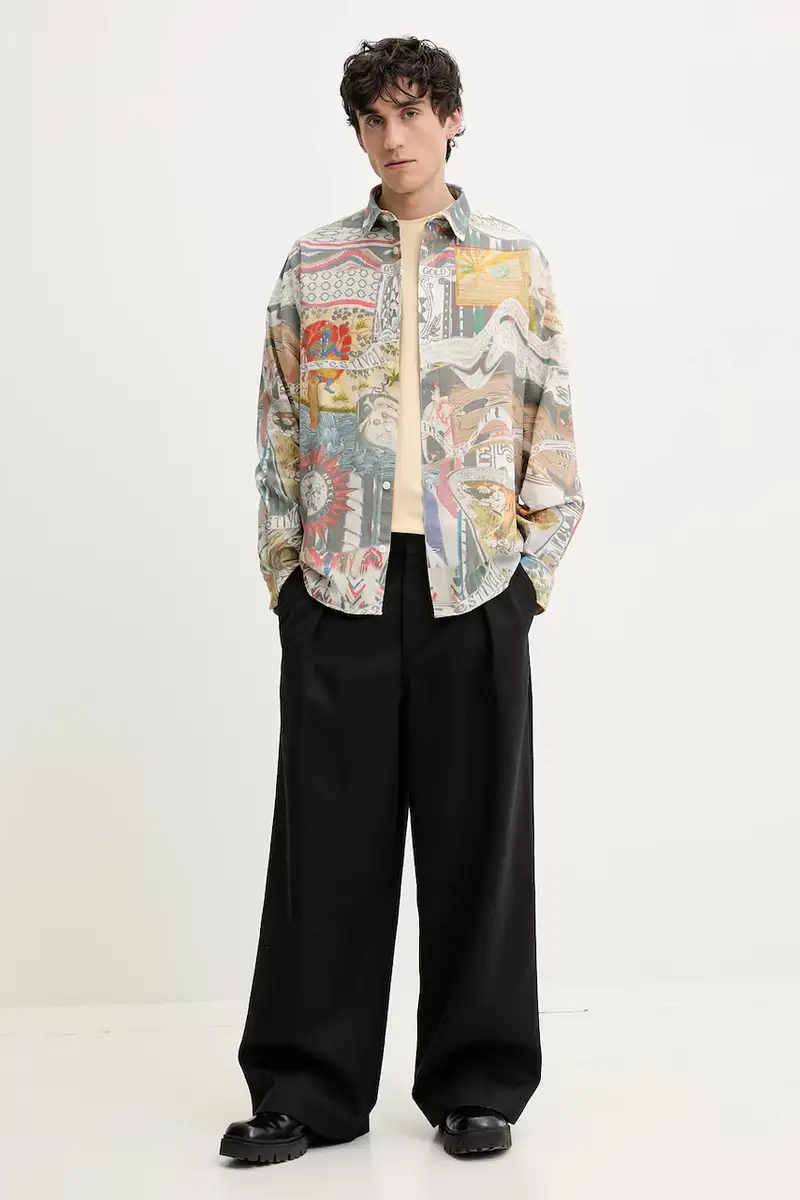 camicia in cotone COLOR uomo colore grigio 25SMCW10 miniatura 2