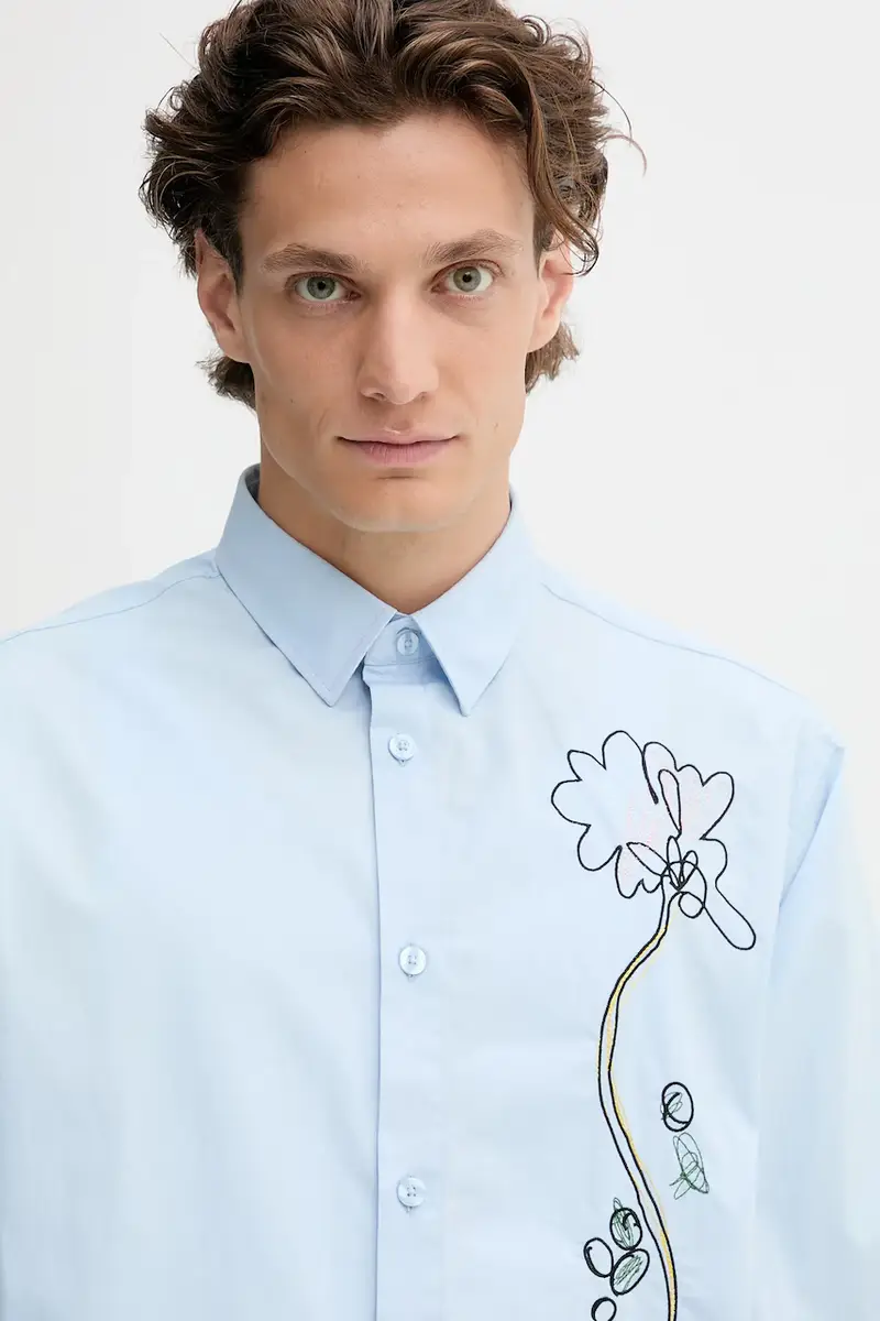 camicia in cotone GENOVA uomo colore blu 25WMCW24 miniatura 4