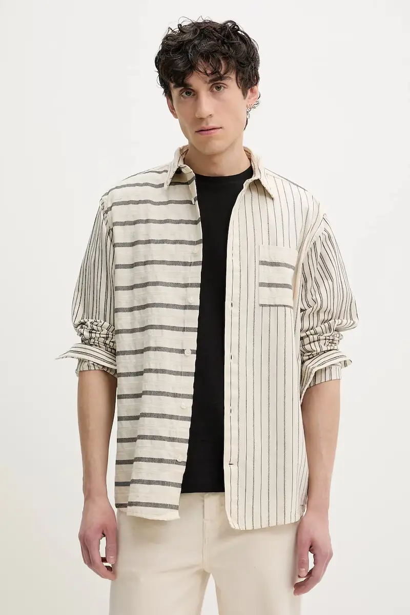 camicia in cotone JACK uomo colore beige 25SMCW15