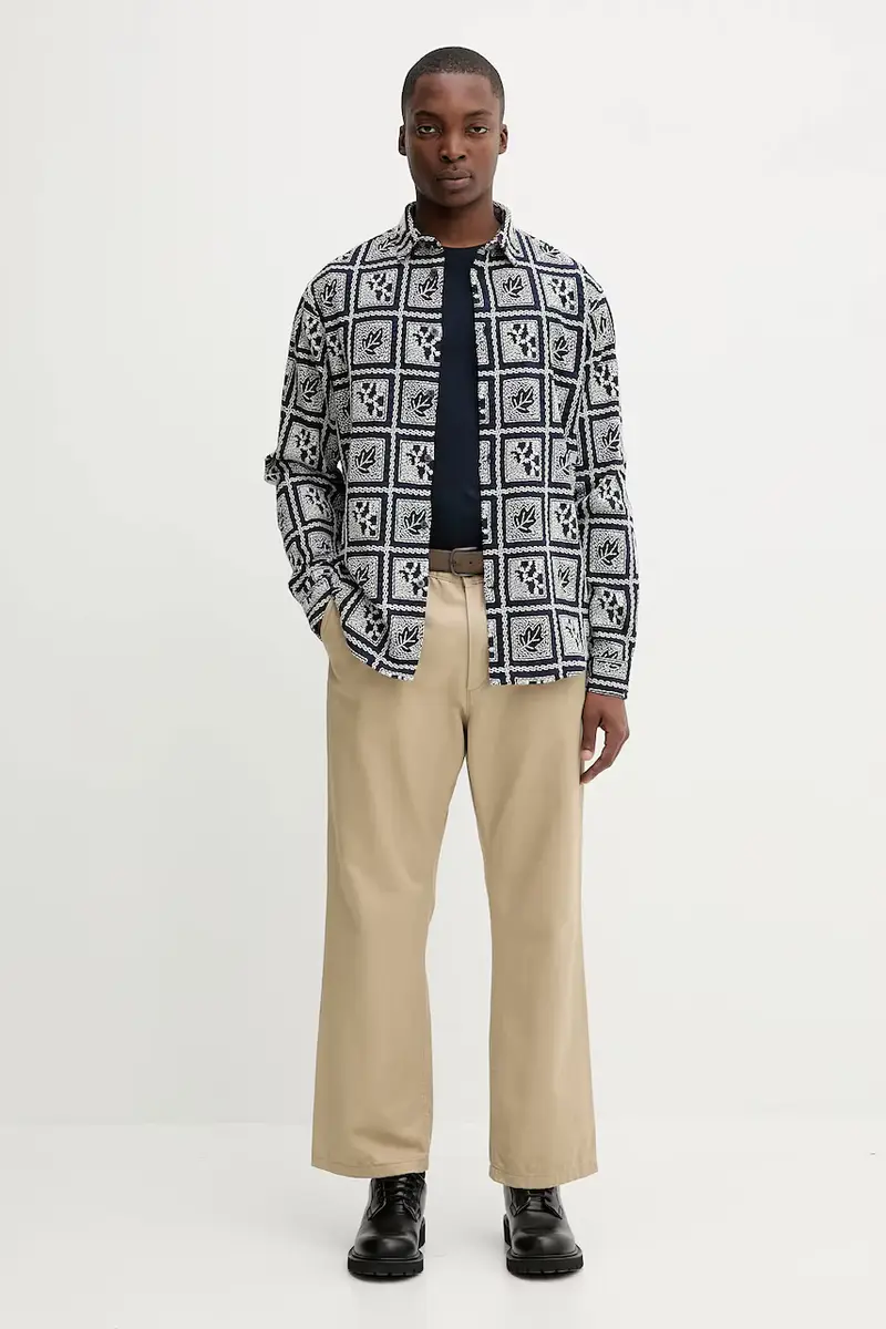 camicia in cotone JACK uomo colore blu navy 25WMCW25 miniatura 2