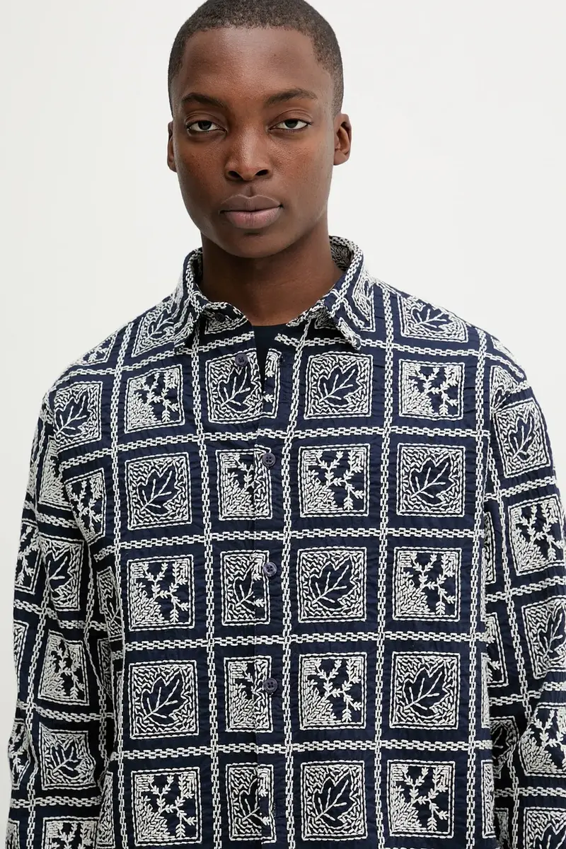 camicia in cotone JACK uomo colore blu navy 25WMCW25 miniatura 4