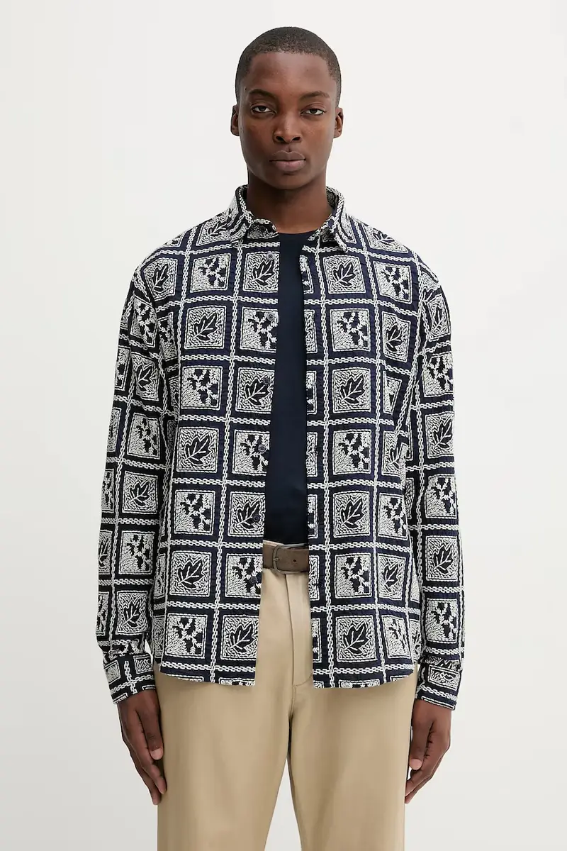 camicia in cotone JACK uomo colore blu navy 25WMCW25