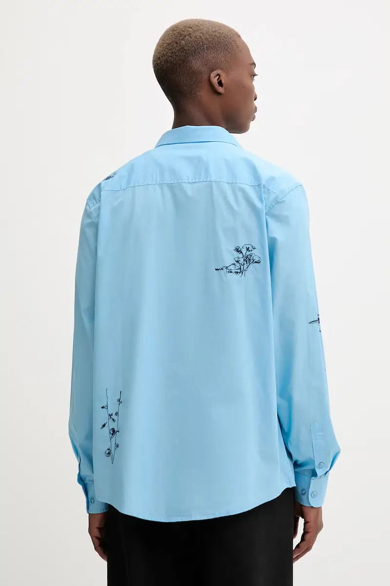 camicia in cotone LUCCA uomo colore blu 25WMCW32 miniatura 3