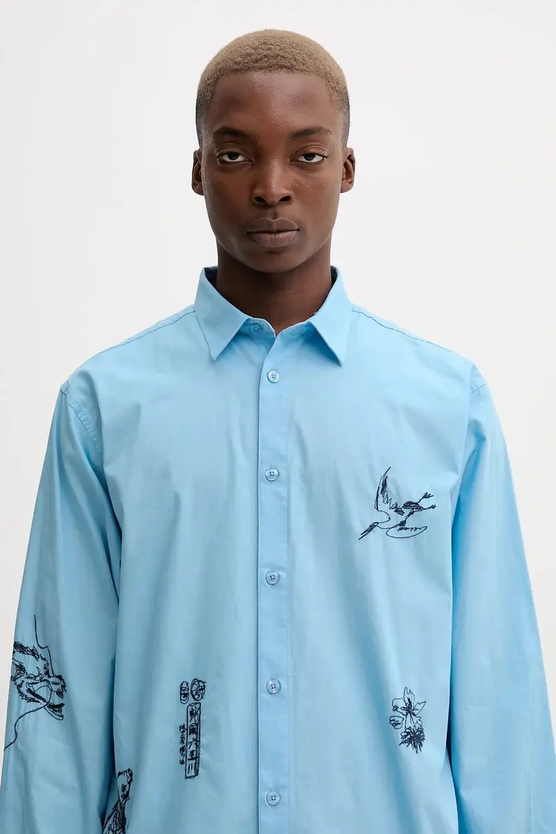 camicia in cotone LUCCA uomo colore blu 25WMCW32 miniatura 4