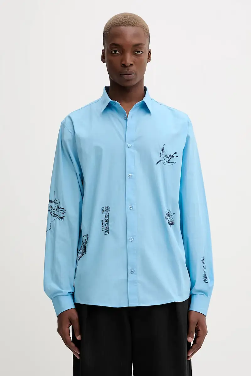 camicia in cotone LUCCA uomo colore blu 25WMCW32