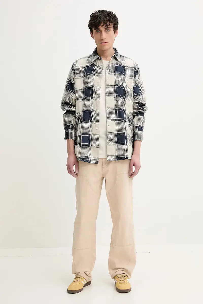 camicia in cotone LUMBERJACK uomo colore blu navy 25SMCW08 miniatura 2