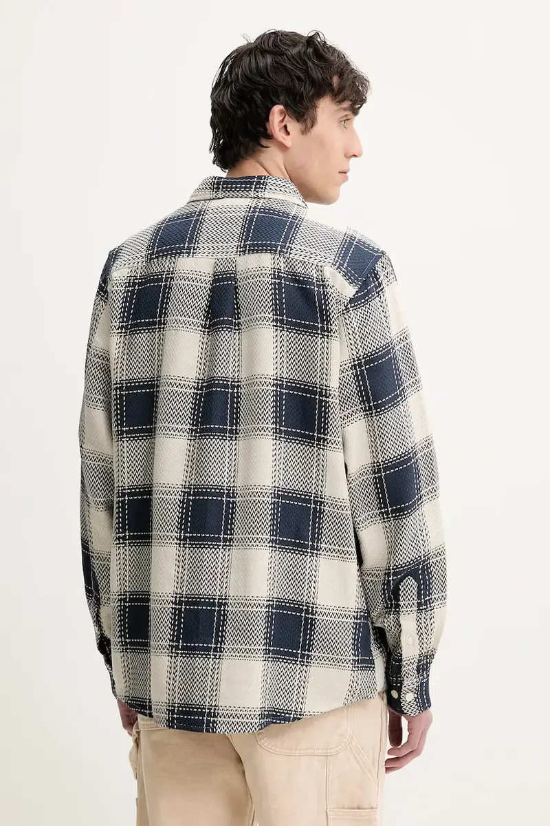 camicia in cotone LUMBERJACK uomo colore blu navy 25SMCW08 miniatura 3