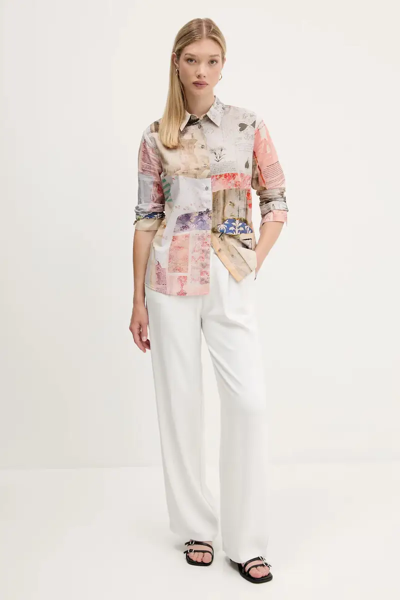 camicia in cotone PHOTOPOST donna colore beige 25WWCW18 miniatura 2