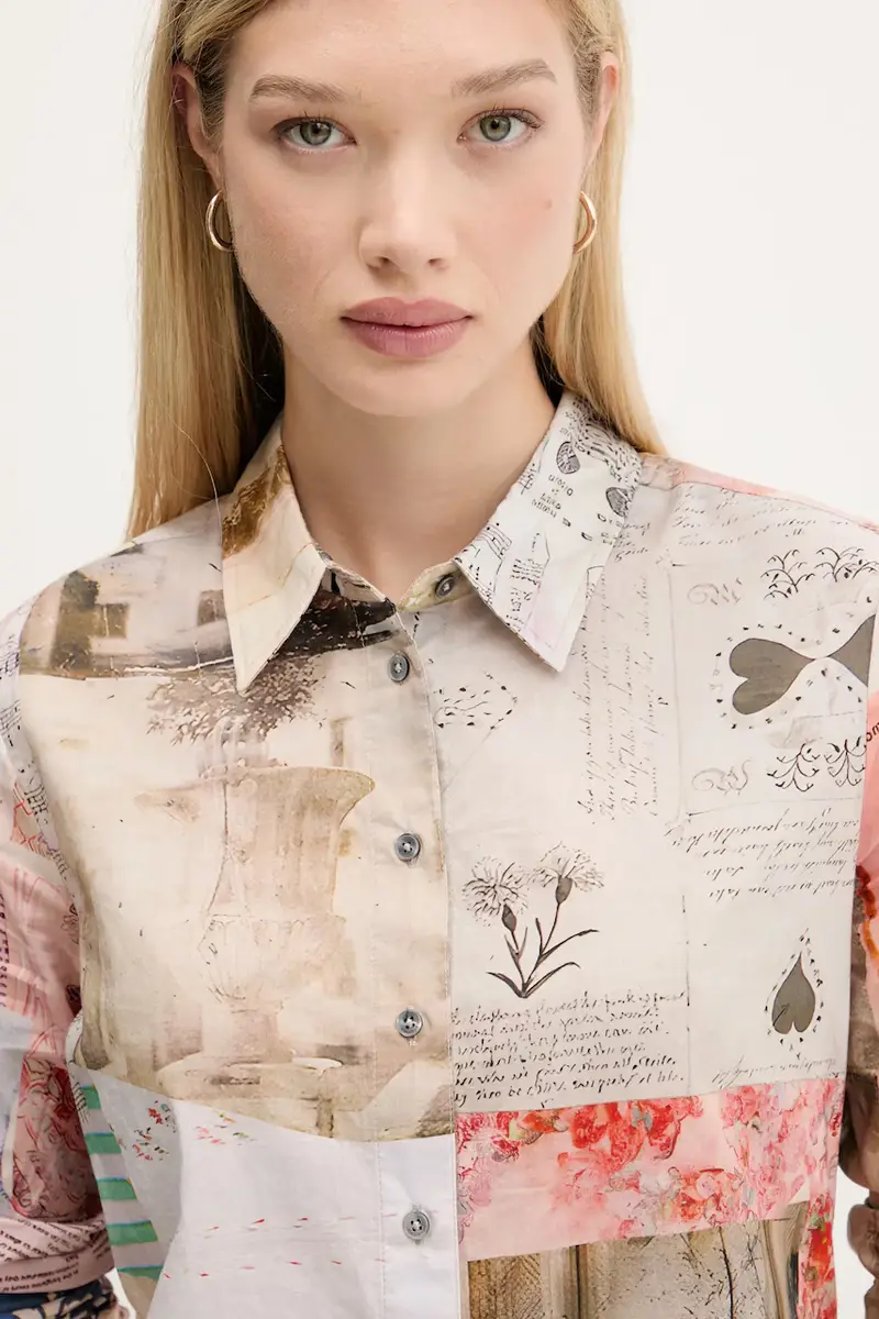 camicia in cotone PHOTOPOST donna colore beige 25WWCW18 miniatura 4