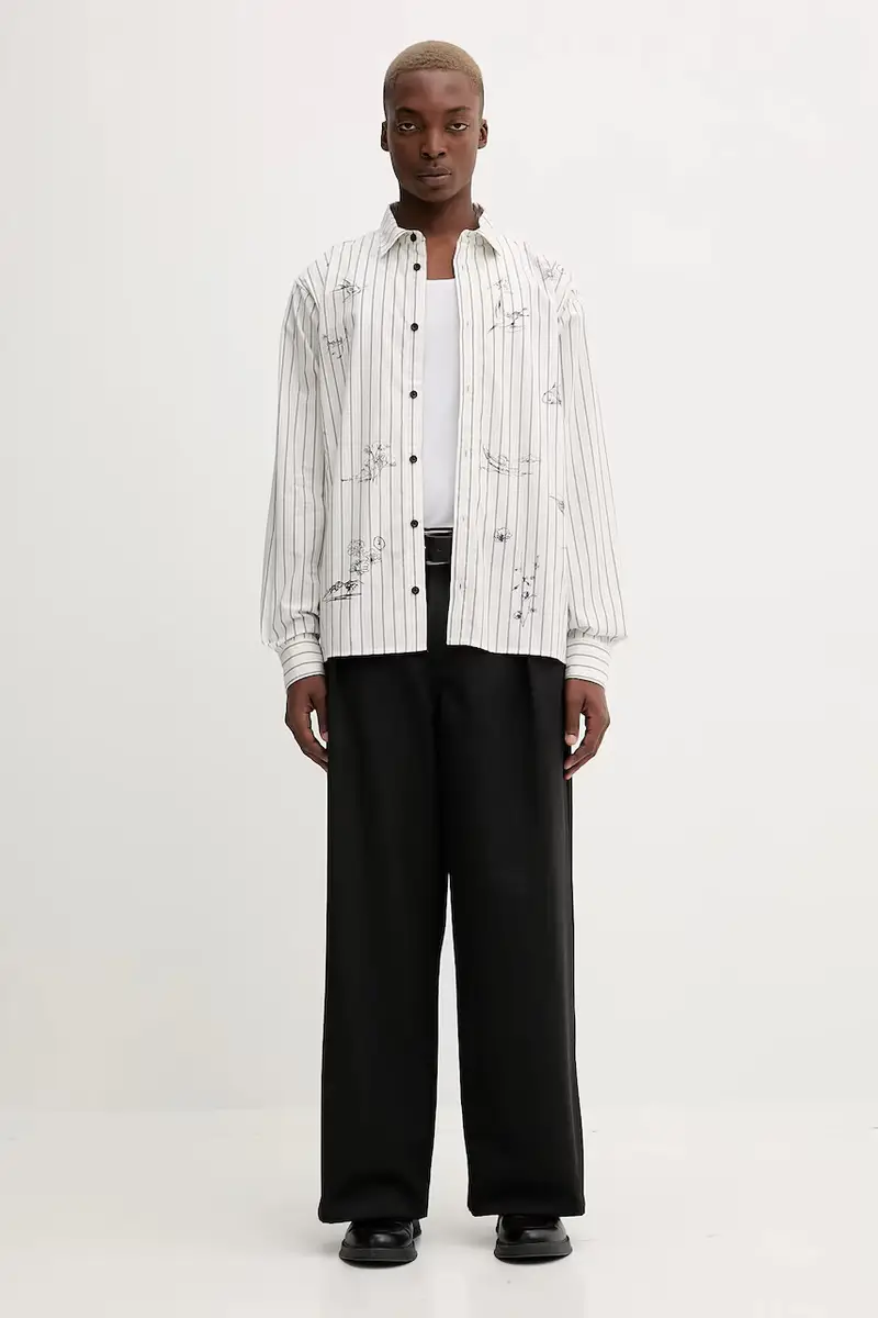 camicia in cotone STRIPES PRINTED uomo colore beige 25WMCW36 miniatura 2