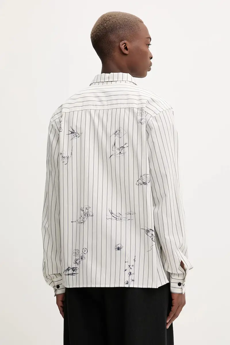 camicia in cotone STRIPES PRINTED uomo colore beige 25WMCW36 miniatura 3