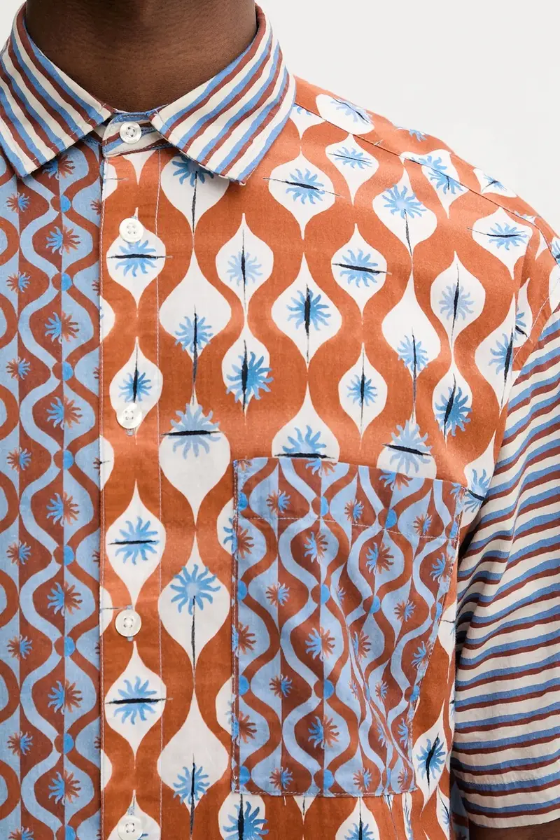 camicia in cotone VICENTE uomo colore blu 25WMCW03 miniatura 5