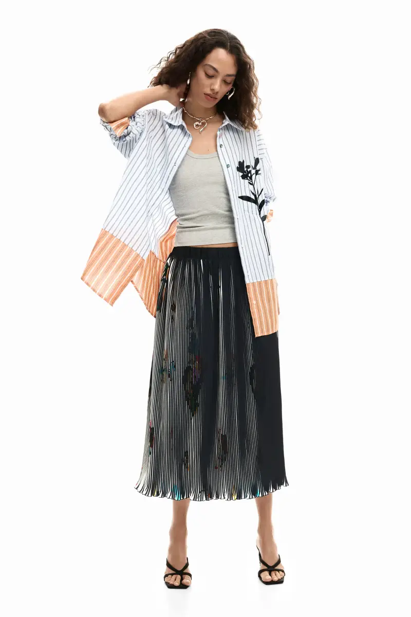 Camicia lunga a righe BLACK miniatura 2