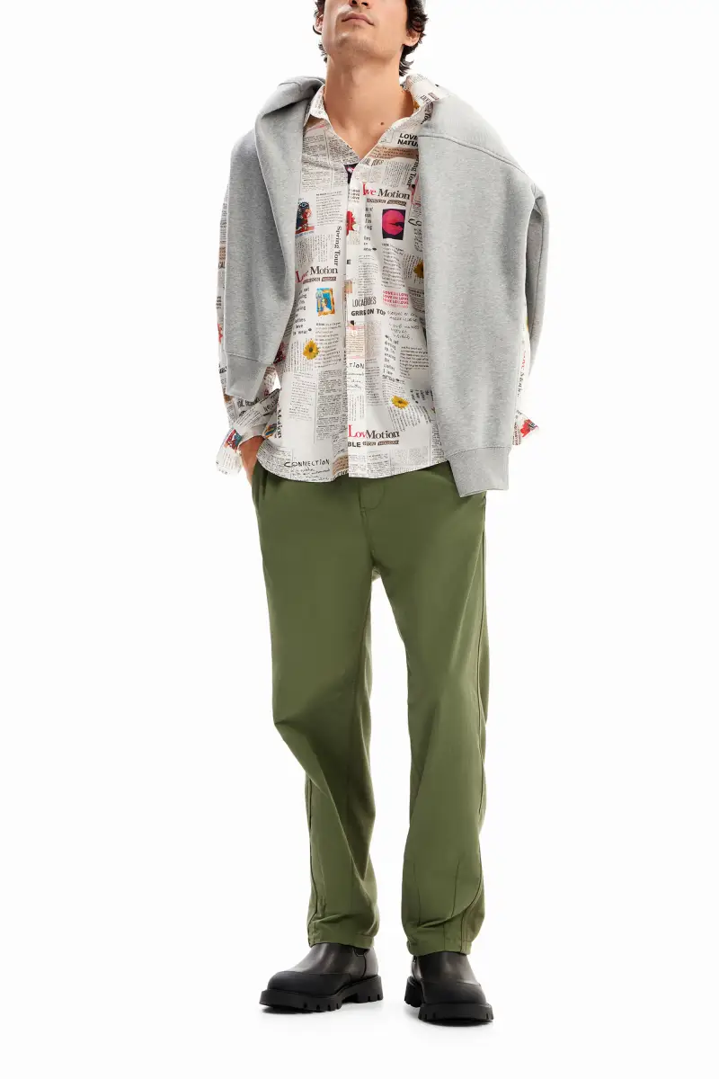 Camicia maniche lunghe giornale WHITE miniatura 2